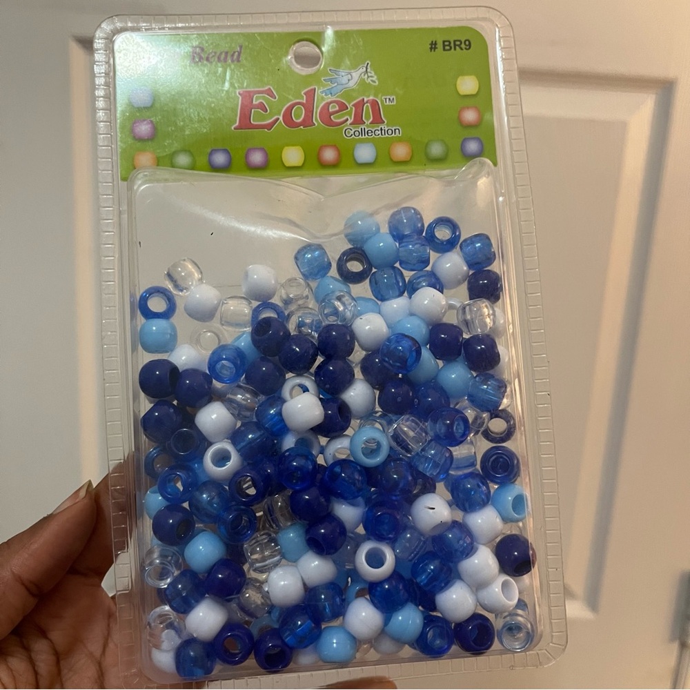 Eden Kids Hair Beads Pack - Blue & White Mix